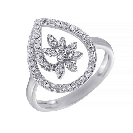 Кольцо из белого золота с бриллиантами