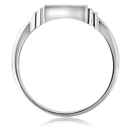 Кольцо мужское из серебра с фианитами, эмалью