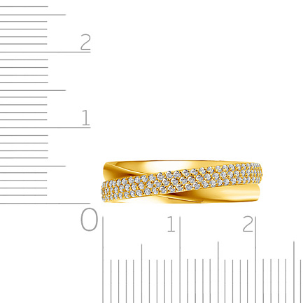 Кольцо обручальное из желтого золота с бриллиантами