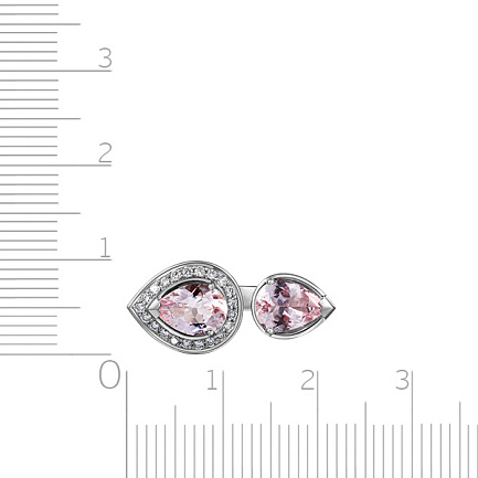 Кольцо из белого золота с бриллиантами, морганитами