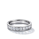 Кольцо обручальное из белого золота с бриллиантами