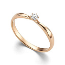 Кольцо из красного золота с бриллиантом