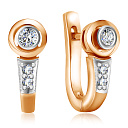 Серьги из комбинированного золота с бриллиантами