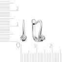 Серьги с английским замком из белого золота с бриллиантами