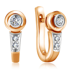 Серьги из комбинированного золота с бриллиантами