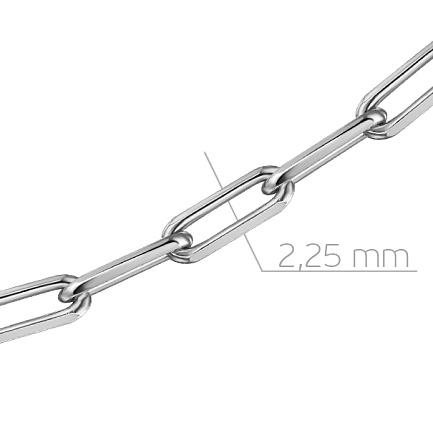 Цепь автомат из серебра, плетение якорная с удлиненным звеном