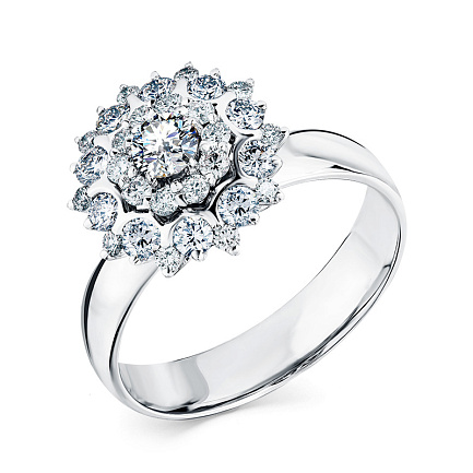 Кольцо из белого золота с бриллиантами