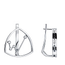 Серьги с английским замком из белого золота с бриллиантами