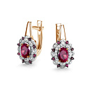 Серьги с английским замком из красного золота с бриллиантами