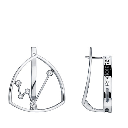 Серьги с английским замком из белого золота с бриллиантами