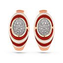 Серьги с английским замком из красного золота с бриллиантами