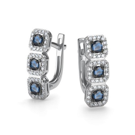 Серьги с английским замком из белого золота