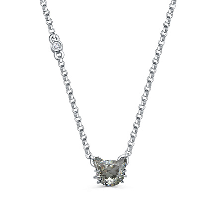 Колье из серебра с фианитом, фианитами Сваровски