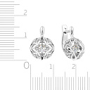 Серьги с английским замком из белого золота с бриллиантами