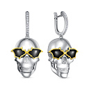 Серьги с английским замком из серебра с фианитами