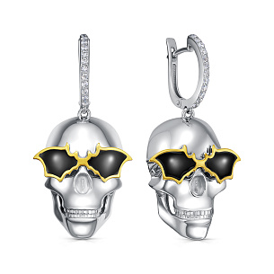 Серьги с английским замком из серебра с фианитом