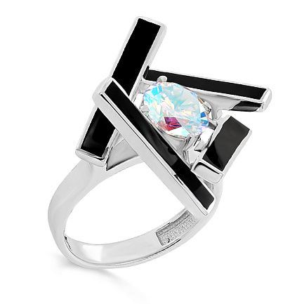 Кольцо из серебра с фианитом