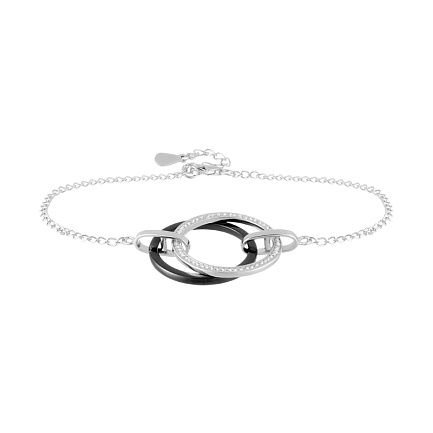 Браслет декоративный из серебра с керамикой