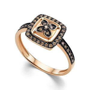 Кольцо из красного золота с бриллиантами