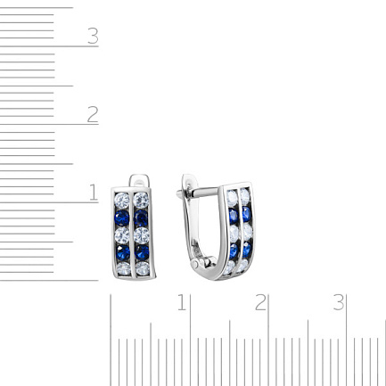 Серьги из серебра с фианитом