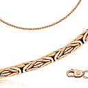 Цепь ручной работы из серебра с позолотой, плетение византийское