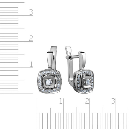 Серьги из белого золота с бриллиантами