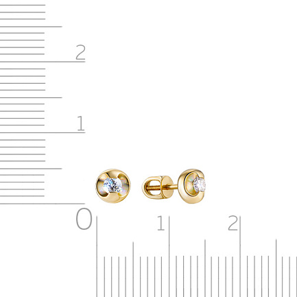 Серьги-пусеты из золота с бриллиантом
