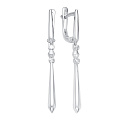 Серьги с английским замком из белого золота с бриллиантами