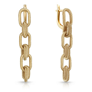 Серьги с английским замком из желтого золота