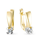 Серьги из желтого золота с бриллиантами