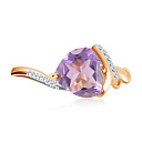 Кольцо из красного золота с аметистом, фианитом