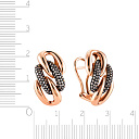 Серьги с французским замком из красного золота с бриллиантами