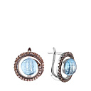 Серьги с английским замком из белого золота с бриллиантами