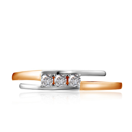 Кольцо из красного золота с фианитом