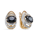 Серьги с английским замком из красного золота с бриллиантами