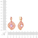 Серьги из красного золота с аметистами, сапфирами