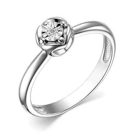 Кольцо из серебра с бриллиантом