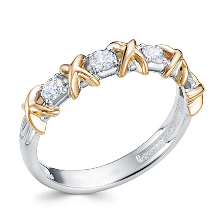 Кольцо из белого золота с бриллиантами