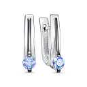 Серьги с английским замком из серебра с фианитами