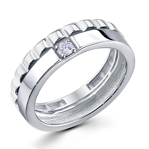 Кольцо из белого золота с бриллиантом