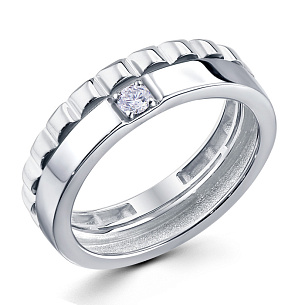 Кольцо из белого золота с бриллиантом