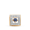 Подвеска из красного золота с бриллиантами, сапфиром