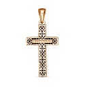 Крест из красного золота с фианитами