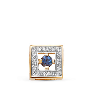 Подвеска из красного золота с сапфиром