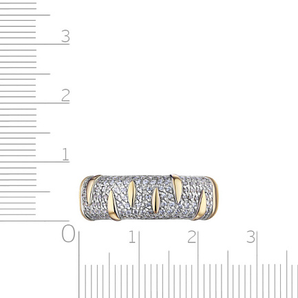 Кольцо из желтого золота с фианитом