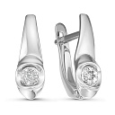 Серьги с английским замком из белого золота с бриллиантами