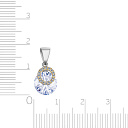 Подвеска из серебра с позолотой, фианитом