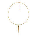 Колье из желтого золота с бриллиантами, плетение якорное