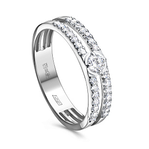 Кольцо из белого золота с бриллиантом