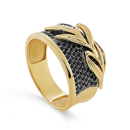 Кольцо из желтого золота с бриллиантами